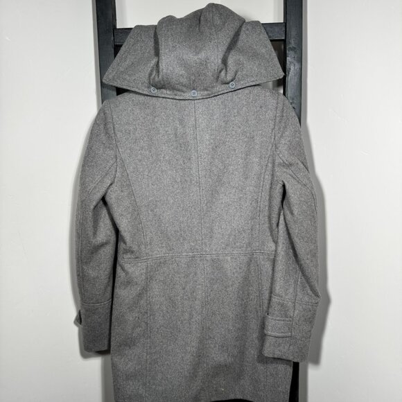 Michael Kors Gray Wool Blend Zip-Up Coat with Gold Hardware - Picture 7 of 12